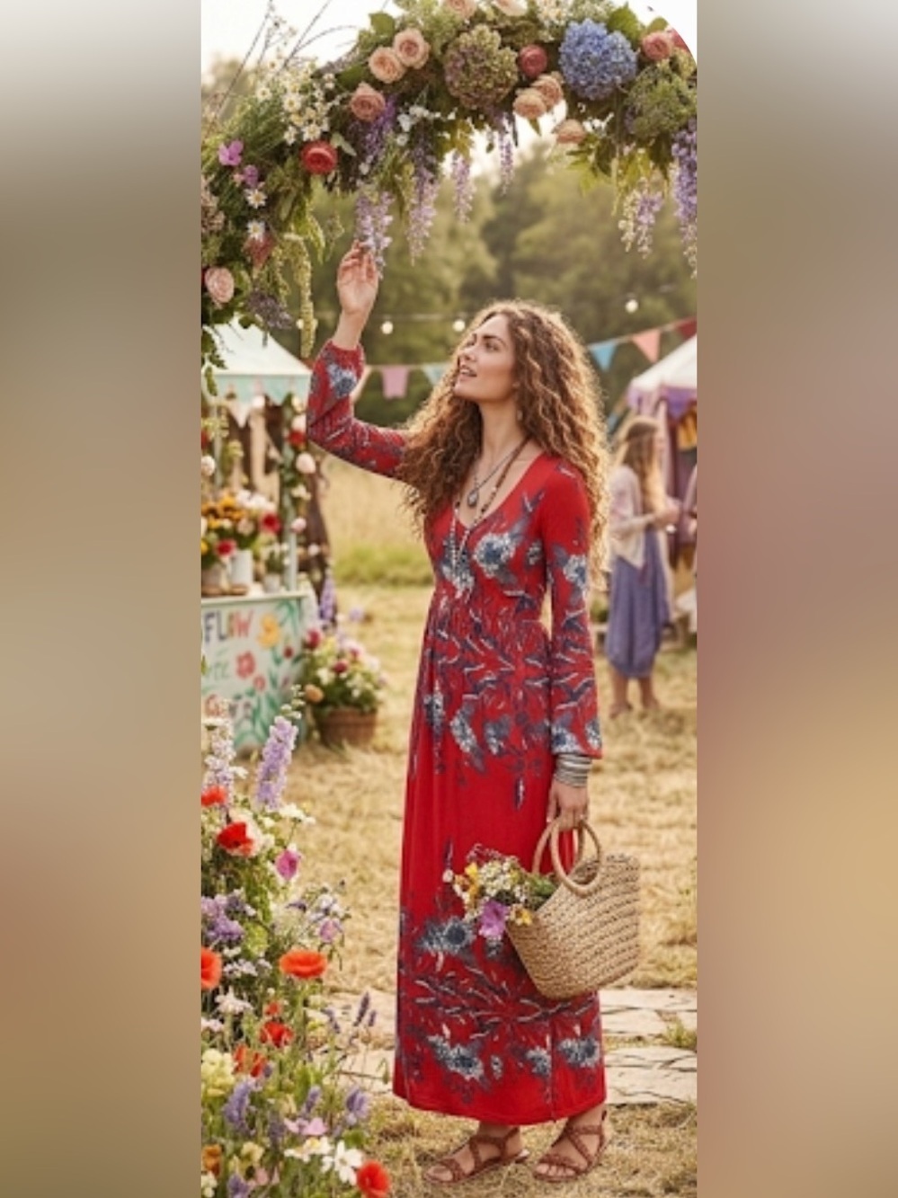 NWOT Free People Midnight Garden Red Maxi Dress Size XS - Picture 4 of 14